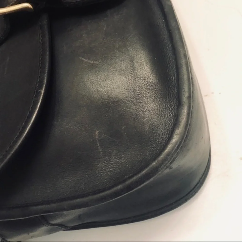 Coach vintage black leather Chelsea saddle bag